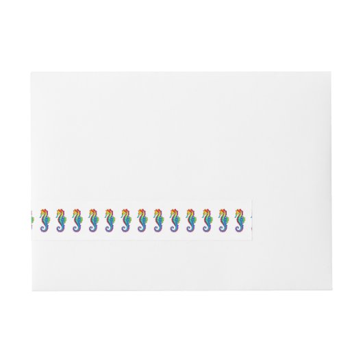 Rainbow Polygonal Seahorse Adreslabel Wikkel (Voorkant)