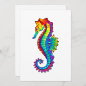 Rainbow Polygonal Seahorse Advieskaart (Voorkant / Achterkant)