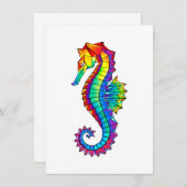 Rainbow Polygonal Seahorse Advieskaart (Voorkant / Achterkant)