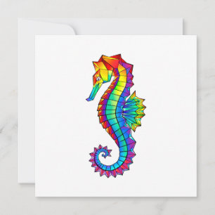 Rainbow Polygonal Seahorse Advieskaart