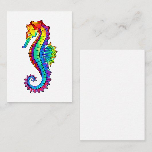 Rainbow Polygonal Seahorse Advieskaart (Voorkant / Achterkant)