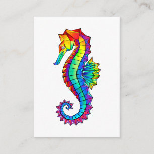 Rainbow Polygonal Seahorse Advieskaart