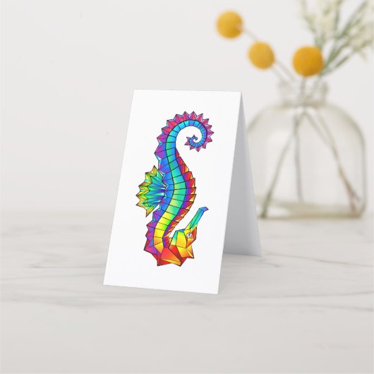 Rainbow Polygonal Seahorse Afsprakenkaart (Voorkant)