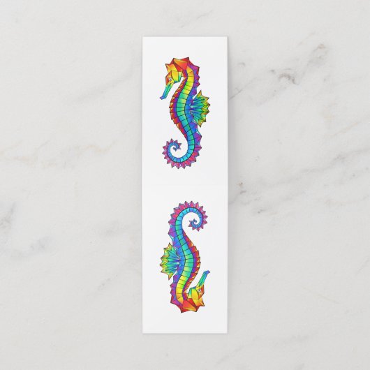 Rainbow Polygonal Seahorse Afsprakenkaart (Buitenkant ongevouwen)