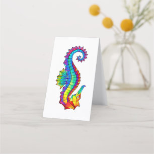 Rainbow Polygonal Seahorse Afsprakenkaart