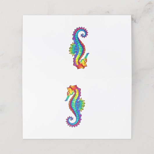 Rainbow Polygonal Seahorse Afsprakenkaart (Buitenkant ongevouwen)