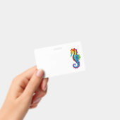 Rainbow Polygonal Seahorse Badge (Handheld)