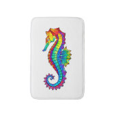 Rainbow Polygonal Seahorse Badmat (Voorkant Verticaal)