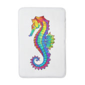 Rainbow Polygonal Seahorse Badmat (Voorkant Verticaal)