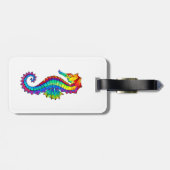Rainbow Polygonal Seahorse Bagagelabel (Achterkant horizontaal)