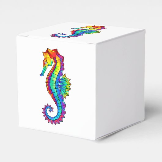 Rainbow Polygonal Seahorse Bedankdoosjes (Voorkant Zijde)