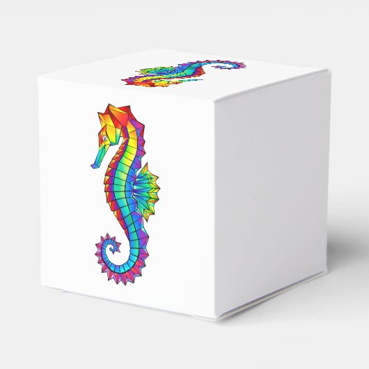 Rainbow Polygonal Seahorse Bedankdoosjes (Achterkant)