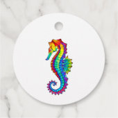 Rainbow Polygonal Seahorse Bedankjes Labels (Achterkant)