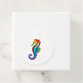 Rainbow Polygonal Seahorse Bedankjes Labels (In situ)