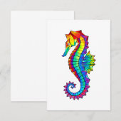 Rainbow Polygonal Seahorse Bedankkaart (Voorkant / Achterkant)