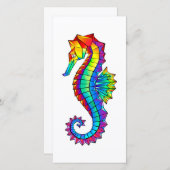 Rainbow Polygonal Seahorse Bedankkaart (Voorkant / Achterkant)
