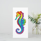 Rainbow Polygonal Seahorse Bedankkaart (Staand voorkant)