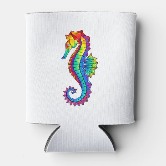 Rainbow Polygonal Seahorse Blikjeskoeler (Voorkant)