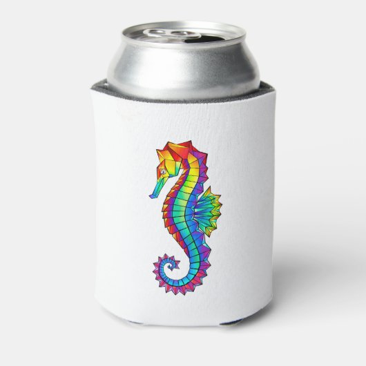 Rainbow Polygonal Seahorse Blikjeskoeler (Blikje Achterkant)