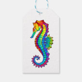 Rainbow Polygonal Seahorse Cadeaulabel (Achterkant)
