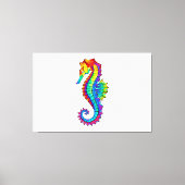 Rainbow Polygonal Seahorse Canvas Afdruk (Voorkant)
