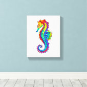Rainbow Polygonal Seahorse Canvas Afdruk (Insitu (Houten vloer))