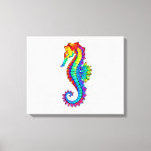 Rainbow Polygonal Seahorse Canvas Afdruk (Voorkant)