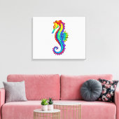 Rainbow Polygonal Seahorse Canvas Afdruk (Insitu (Woonkamer))
