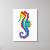 Rainbow Polygonal Seahorse Canvas Afdruk (Voorkant)