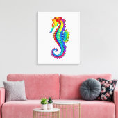 Rainbow Polygonal Seahorse Canvas Afdruk (Insitu (Woonkamer))