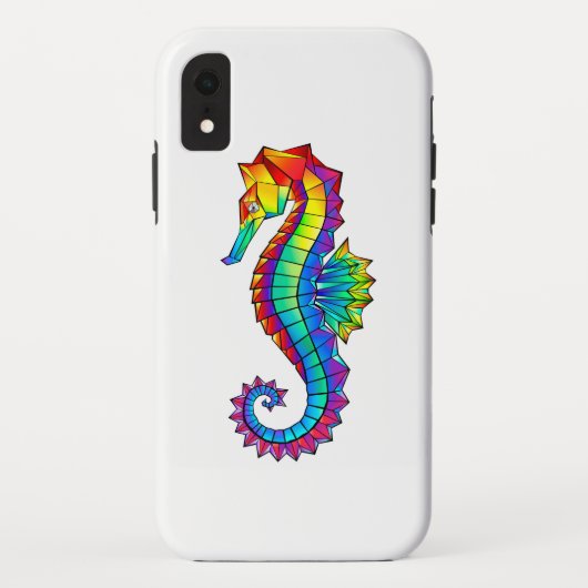 Rainbow Polygonal Seahorse Case-Mate iPhone Case (Achterkant)