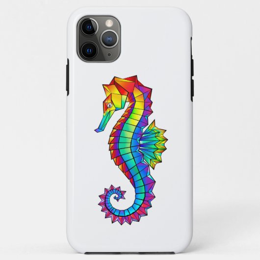 Rainbow Polygonal Seahorse Case-Mate iPhone Case (Achterkant)