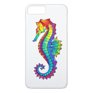 Rainbow Polygonal Seahorse iPhone 8/7 Plus Hoesje