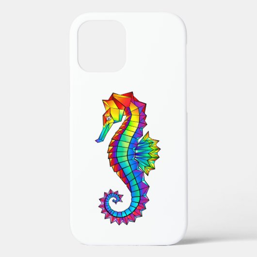 Rainbow Polygonal Seahorse Case-Mate iPhone Case (Achterkant)