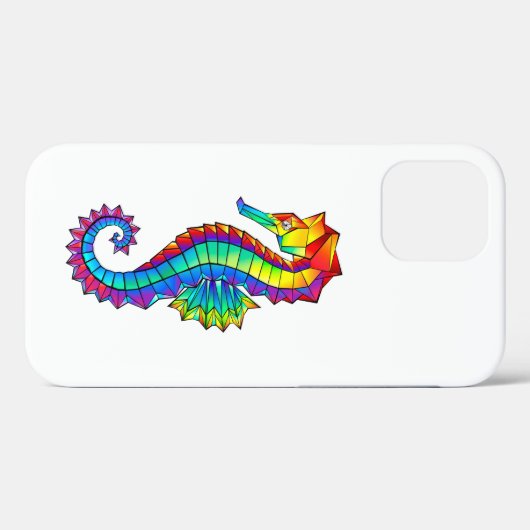 Rainbow Polygonal Seahorse Case-Mate iPhone Case (Achterkant (horizontaal))