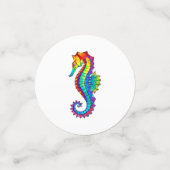 Rainbow Polygonal Seahorse Confetti (Kleine voorkant)