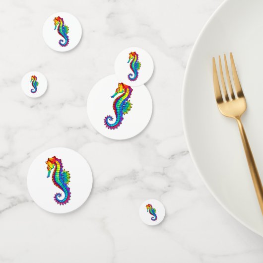 Rainbow Polygonal Seahorse Confetti (Groep)