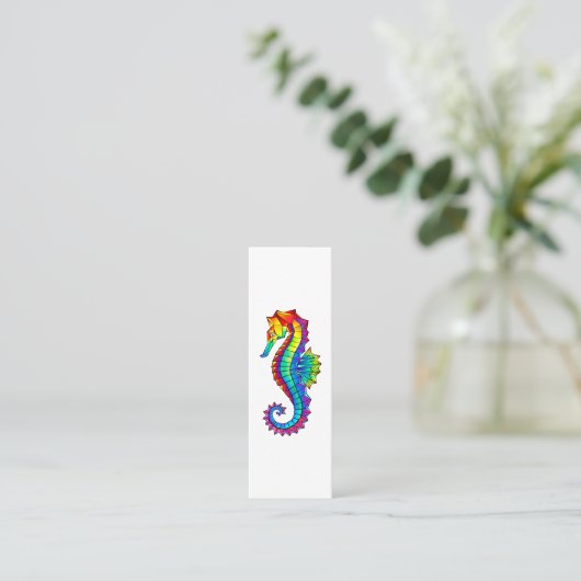 Rainbow Polygonal Seahorse Contactkaartje (Staand voorkant)