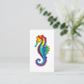 Rainbow Polygonal Seahorse Contactkaartje (Staand voorkant)