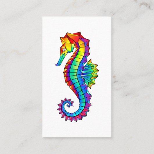 Rainbow Polygonal Seahorse Contactkaartje (Voorkant)