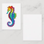 Rainbow Polygonal Seahorse Contactkaartje (Voorkant / Achterkant)