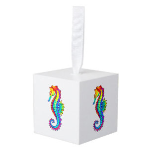 Rainbow Polygonal Seahorse Decoratie