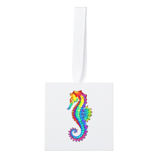 Rainbow Polygonal Seahorse Decoratie (Voorkant)