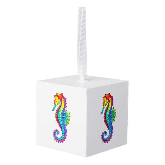 Rainbow Polygonal Seahorse Decoratie (Achter hoekig)