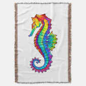 Rainbow Polygonal Seahorse Deken (Voorkant Verticaal)