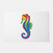 Rainbow Polygonal Seahorse Deurmat (Voorkant)
