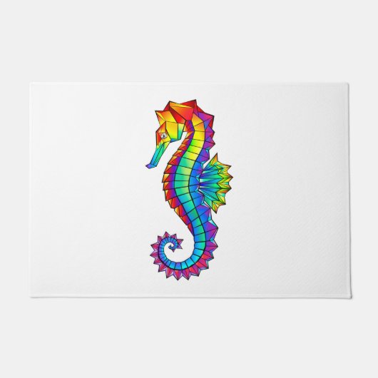 Rainbow Polygonal Seahorse Deurmat (Voorkant)