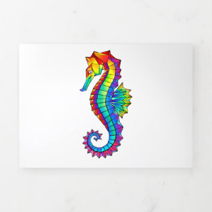 Rainbow Polygonal Seahorse Drieluik Aankondiging