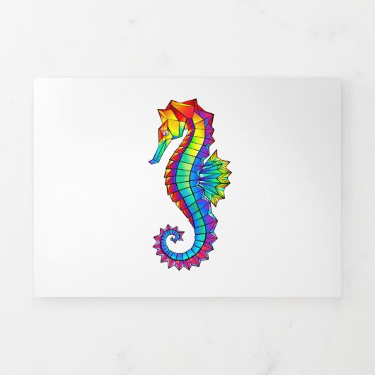 Rainbow Polygonal Seahorse Drieluik Programma (Cover)