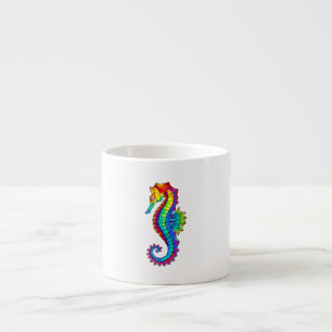 Rainbow Polygonal Seahorse Espresso Kop